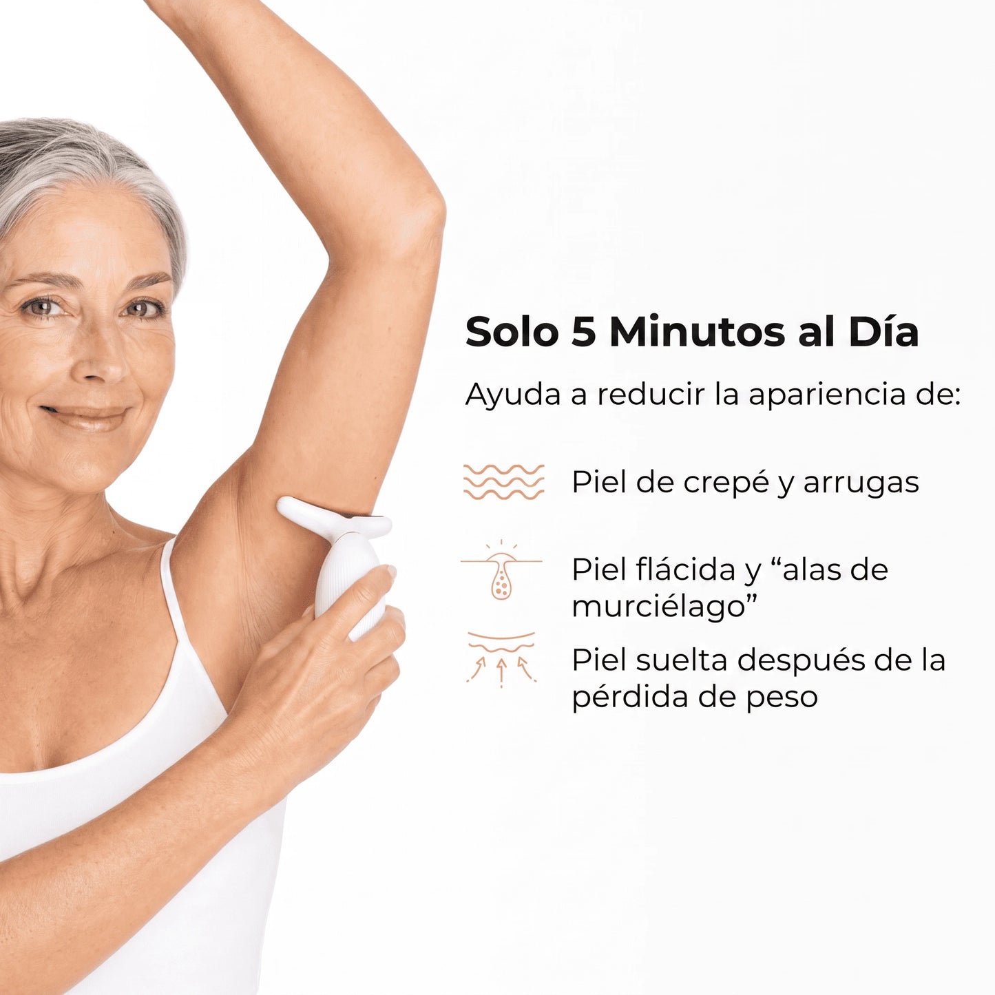 Brazos visiblemente más firmes y tonificados en solo 5 minutos al día